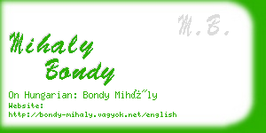 mihaly bondy business card